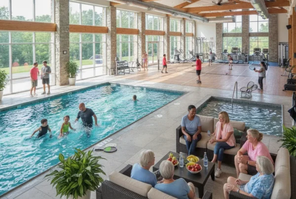 Family enjoying fitness, swimming, and racquet sports at The Wembley Club in Chagrin Falls Ohio