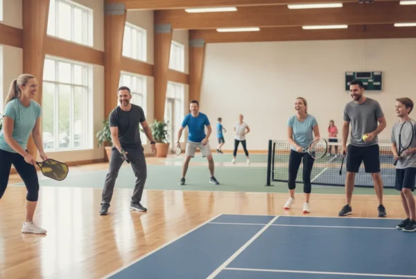 Players enjoying tennis and pickleball at a private club in Chagrin Falls