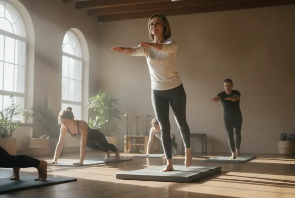 Pilates classes Chagrin Falls beginner practicing controlled movement